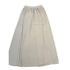 BLVD Sheet Long Flowy Maxi Beige Skirt, Medium